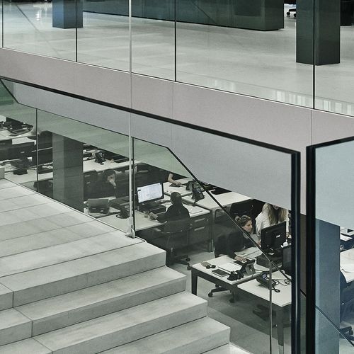Metallgeländer - G-STAR HQ, AMSTERDAM - EeStairs - Glasplatten / für Außenbereich / für den Innenraum