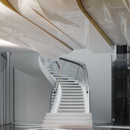 High-End-Treppe - DE BRAUW BLACKSTONE WESTBROEK, AMSTERDAM - EeStairs - schrägverzahnt / Holzstufen / Steinstufen