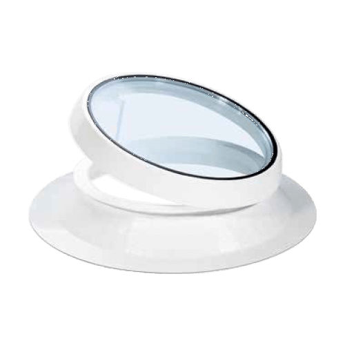 Oberlicht für Dach - SLICK INSIDE ROND - Adexsi - für Lüftung / mit Aufsatzkranz / Glas