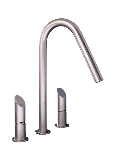 Aufsatz-Zweigriffmischer - T45 E - MGS Progetti - Edelstahl / für Küche / 3-Loch