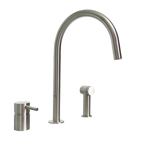 Aufsatz-Einhebelmischer - F2 R SP - MGS Progetti - Edelstahl / für Küche / 3-Loch