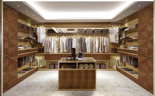 Begehbarer Kleiderschrank / Eck - AR25 DESYO - CARPANELLI - modern / Holz / mit integrierter Beleuchtung