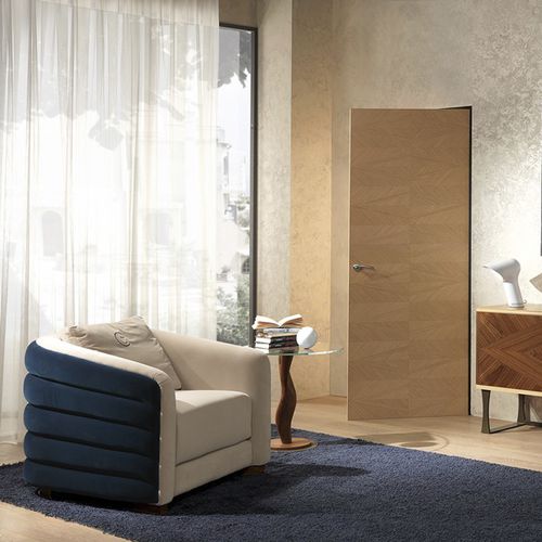 Moderner Sessel - PO57 DESYO  - CARPANELLI - Leder / Stoff / beige