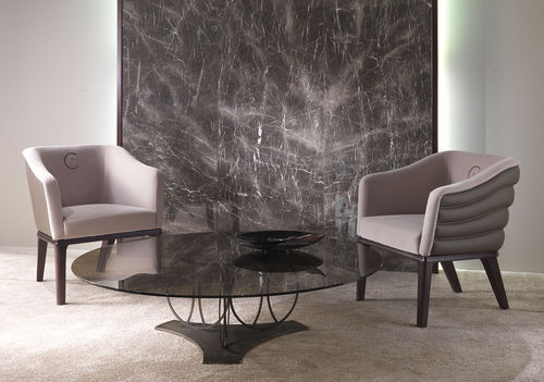 Moderner Couchtisch - TL59B MOON - CARPANELLI - Glas / Metall / rund