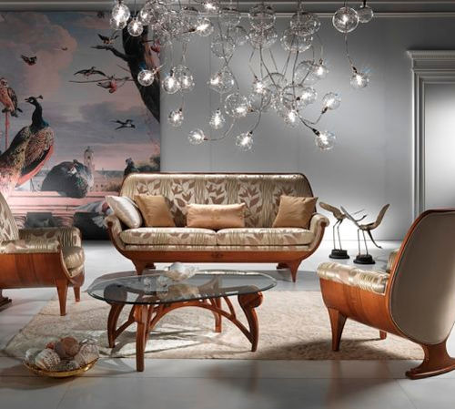 Klassisches Sofa - DI02 CONFORT  - CARPANELLI - Stoff / beige / Holz