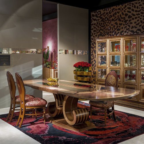 Klassischer Esstisch - TA55 ARTS  - CARPANELLI - Nussbaum / Ahornholz / Perlmutt
