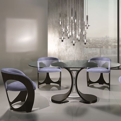 Moderner Tisch - TA68B MISTRAL - CARPANELLI - Kristall / Gestell aus Ebenholz / rechteckig