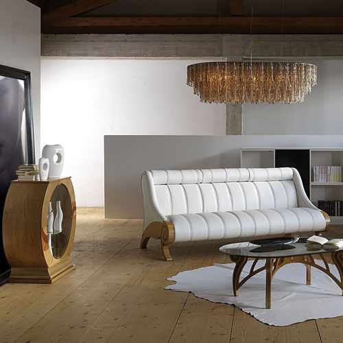 Klassisches Sofa - DI05 GLAMOUR - CARPANELLI - Stoff / weiß / Nussbaum