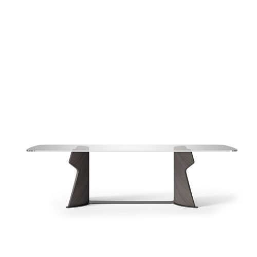 Moderner Tisch - TA71KG SHAPE - CARPANELLI - Holz / Glas / Gestell aus Metall