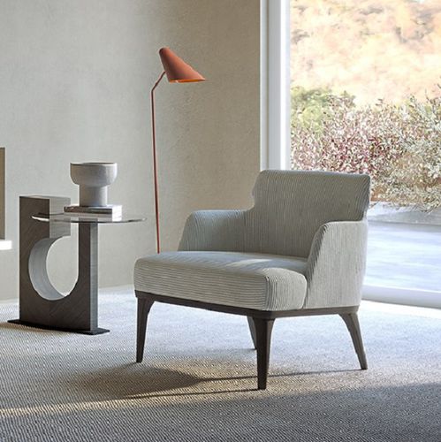 Moderner Relaxsessel - PO80 SHAPE - CARPANELLI - Stoff / Holz / beige