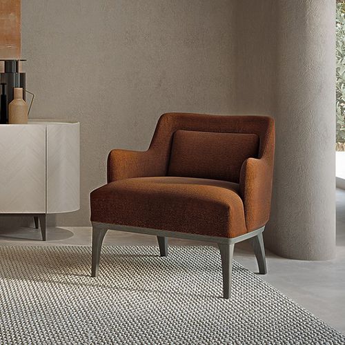 Moderner Relaxsessel - PO81 ARA - CARPANELLI - Leder / Stoff / Holz