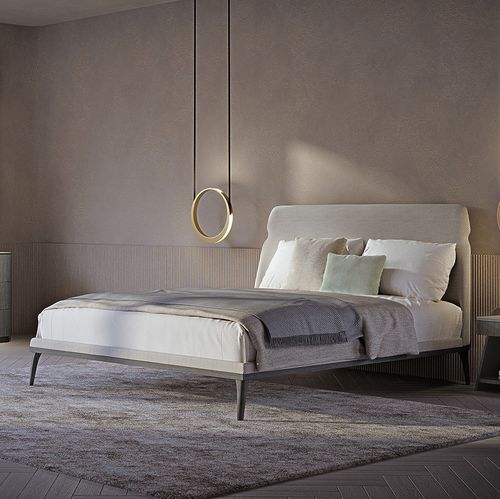Doppelbett - LE31 SHAPE - CARPANELLI - modern / gepolstertes Kopfteil / Stoff