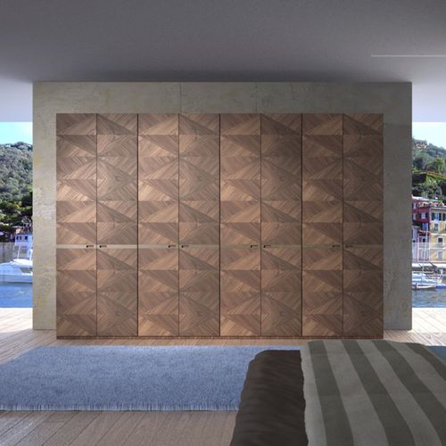 Moderner Kleiderschrank - AR22 MODULAR  - CARPANELLI - Nussbaum / mit Schwingtür