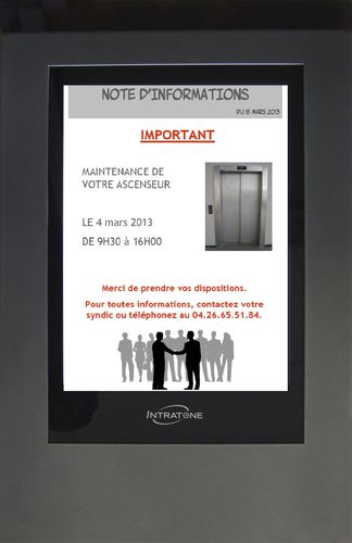 Wandmontierter Werbeträger - TABLEAU D'AFFICHAGE NUMERIQUE - Intratone - für den Innenraum / digital / Stahl