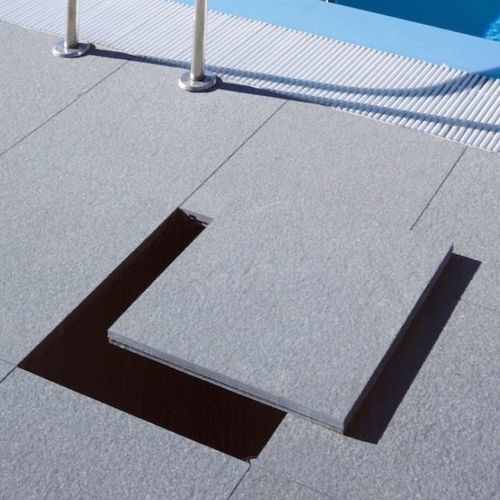 Feinsteinzeug-Doppelbodenplatte - BRICKTILE 2.5  - PETRAL - rutschfest / für Außenbereich / regelbar