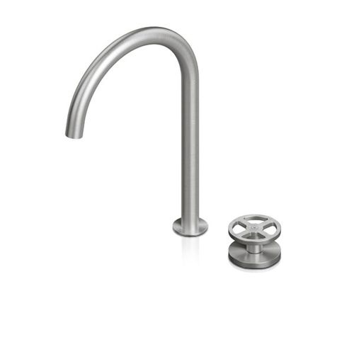 Einhebelmischer für Waschtisch - QTH-2051 + QDS-0600 - Blu Bathworks - Aufsatz / Edelstahl / für Badezimmer