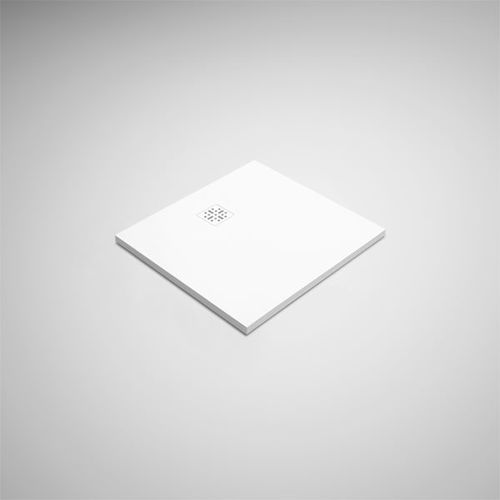 Quadratische Duschwanne - SB9090 - Blu Bathworks - zum Einbauen / Quarzit / Edelstahl