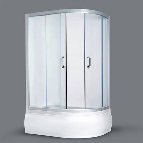Glas-Duschkabine - RIVOLI - Awal Bathsystem - mit Schiebetür / für Eckeinbau