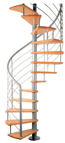 Wendeltreppe - ADONIDE - New Living srl - Holzstufen / mit Metallstruktur / modern