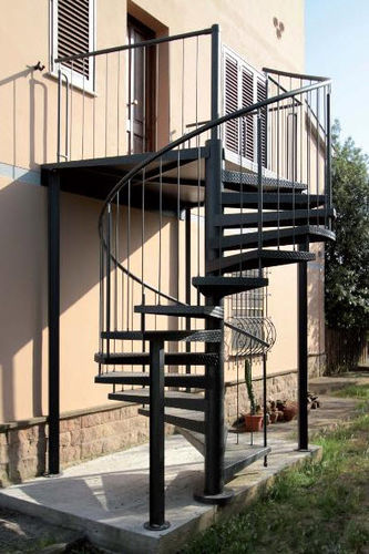 Wendeltreppe - CAMELIA ZINCATA - New Living srl - Metallstufen / mit Metallstruktur / für Außenbereich