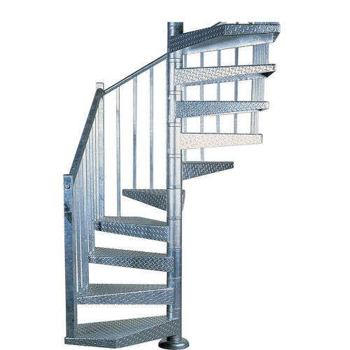 Treppe / abgewinkelte Spindeltreppe - GIUNCHIGLIA ZINCATA - New Living srl - Metallstufen / mit Metallstruktur / für Außenbereich
