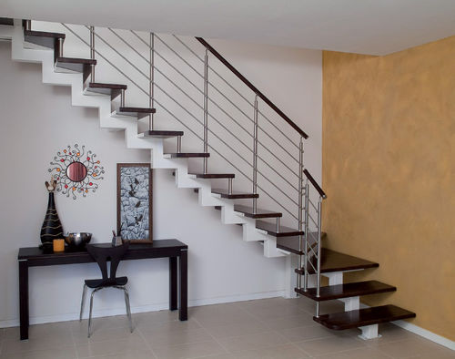 Viertelgewendelte Treppe - GERANIO A – Z - New Living srl - Holzstufen / mit Stahlstruktur / modern