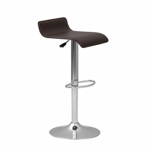 Moderner Barhocker - BARSTOOL - Caray collectivites - Kunstleder / Gestell aus verchromtem Stahl / mit Fußstütze