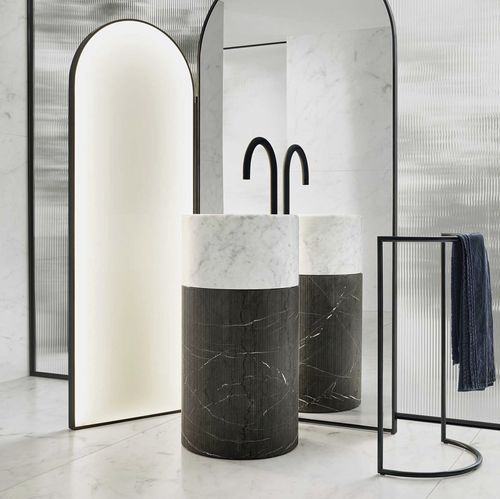 Bodenstehendes Waschbecken - ROMA III - Milldue - Keramik / rund / modern