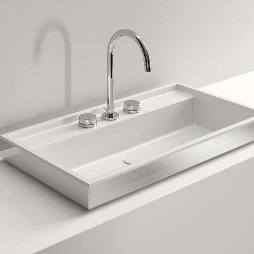 Aufsatzwaschbecken - DETROIT 80 - Milldue - Stahl / rechteckig / modern