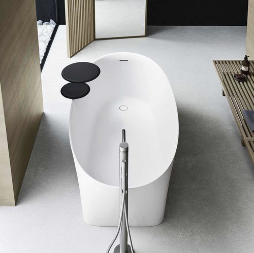 Ovale Badewanne - AZUMA - Milldue - freistehend / Keramik / weiß