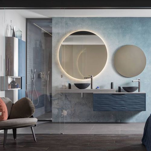 Modernes Badezimmer - BOUDOIR ET MIROIRS - PERENE - Glas / Stein