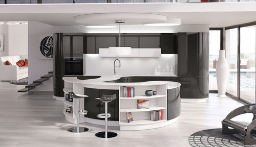 Moderne Küche - AUDACE DU GALBE - PERENE - Melamin / Kochinsel / rund