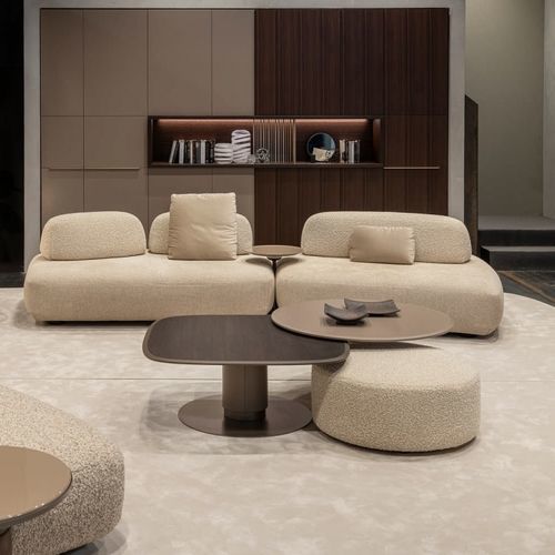 Moderner Couchtisch - DYNAMIC+ - ART NOVA - Metall / Leder / Stein