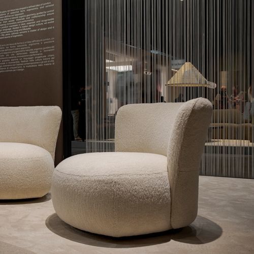 Design-Sessel - DUNE - ART NOVA - Stoff / Holz / beige
