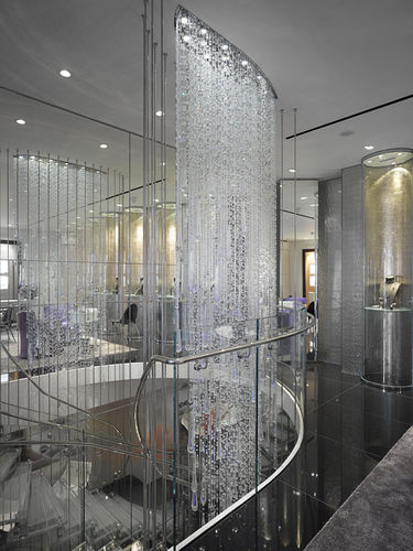 Moderner Kronleuchter - SPARKLING CASCADE - LASVIT - Kristall / geblasenes Glas / Edelstahl