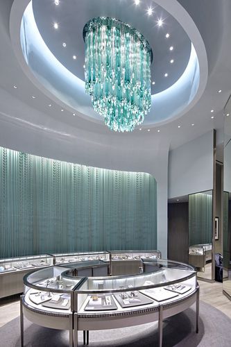 Moderner Kronleuchter - ICEFALLS IN TIFFANY TEAL - LASVIT - Glas / Edelstahl / LED