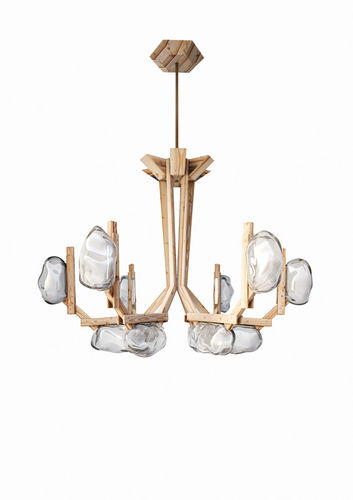 Kronleuchter / originelles Design - FUNGO - LASVIT - Glas / Holz / LED