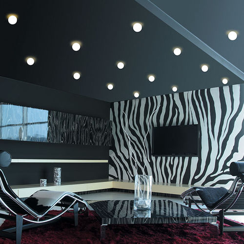 Moderne Deckenleuchte - ALFA - LUCIS - rund / geblasenes Glas / aus lackiertem Stahl