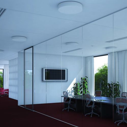 Moderne Deckenleuchte - ZERO - LUCIS - rund / geblasenes Glas / aus lackiertem Stahl