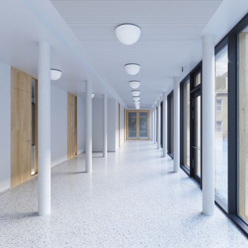 Moderne Deckenleuchte - LEDA - LUCIS - rund / geblasenes Glas / Messing