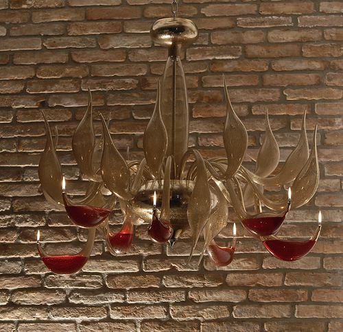 Moderner Kronleuchter - AIR AND FIRE  - LU Murano - geblasenes Glas / Muranoglas / für Gewerbegebrauch