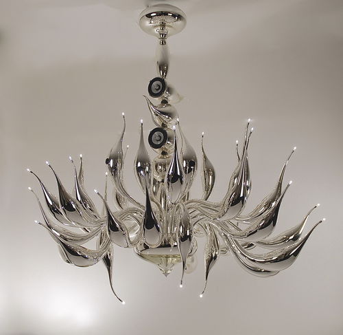 Kronleuchter / originelles Design - ILLUSION  Chandelier - LU Murano - geblasenes Glas / für Gewerbegebrauch / 1 Ebene