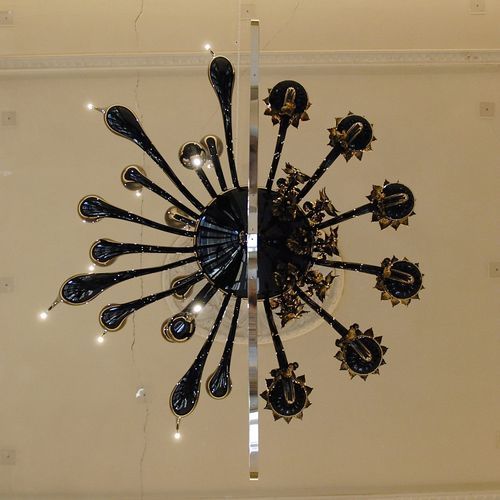 Moderner Kronleuchter - LUGIANO - LU Murano - Glas / Gold / für Gewerbegebrauch