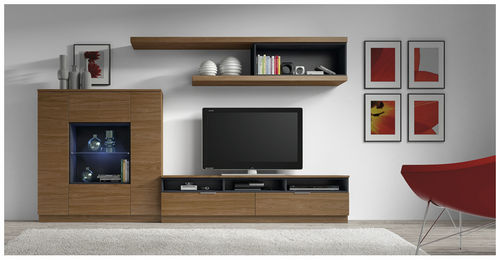 Moderne Wohnwand - ELI 8912 - Baixmoduls - Holz