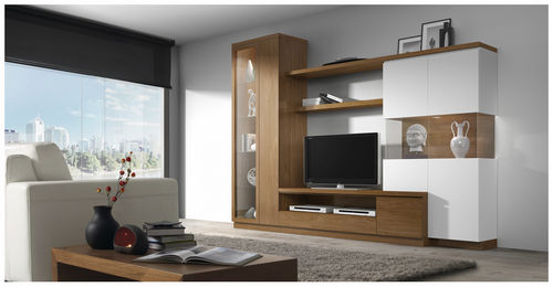 Moderne Wohnwand - ROMA 3953 - Baixmoduls - Holz