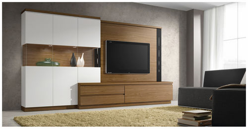 Moderne Wohnwand - ROMA 3959 - Baixmoduls - Holz