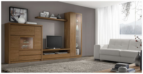 Moderne Wohnwand - ROMA 3966 - Baixmoduls - Holz