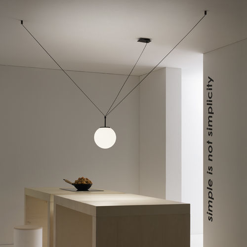 Hängelampe - PALLATRE - Vesoi - Messing / geblasenes Glas / modern