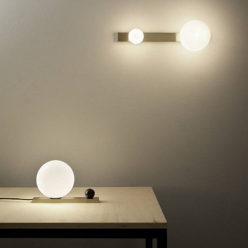 Tischlampe - NASH - Vesoi - Aluminium / Messing / geblasenes Glas