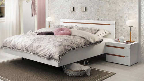 Doppelbett - LORIANO - Nolte - modern / Eiche / lackiertes Holz